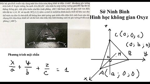 Sở Ninh Bình: Một hộ gia đình muốn xây dựng một kho chứa mini dạng khối tứ diện OABC tận dụng góc