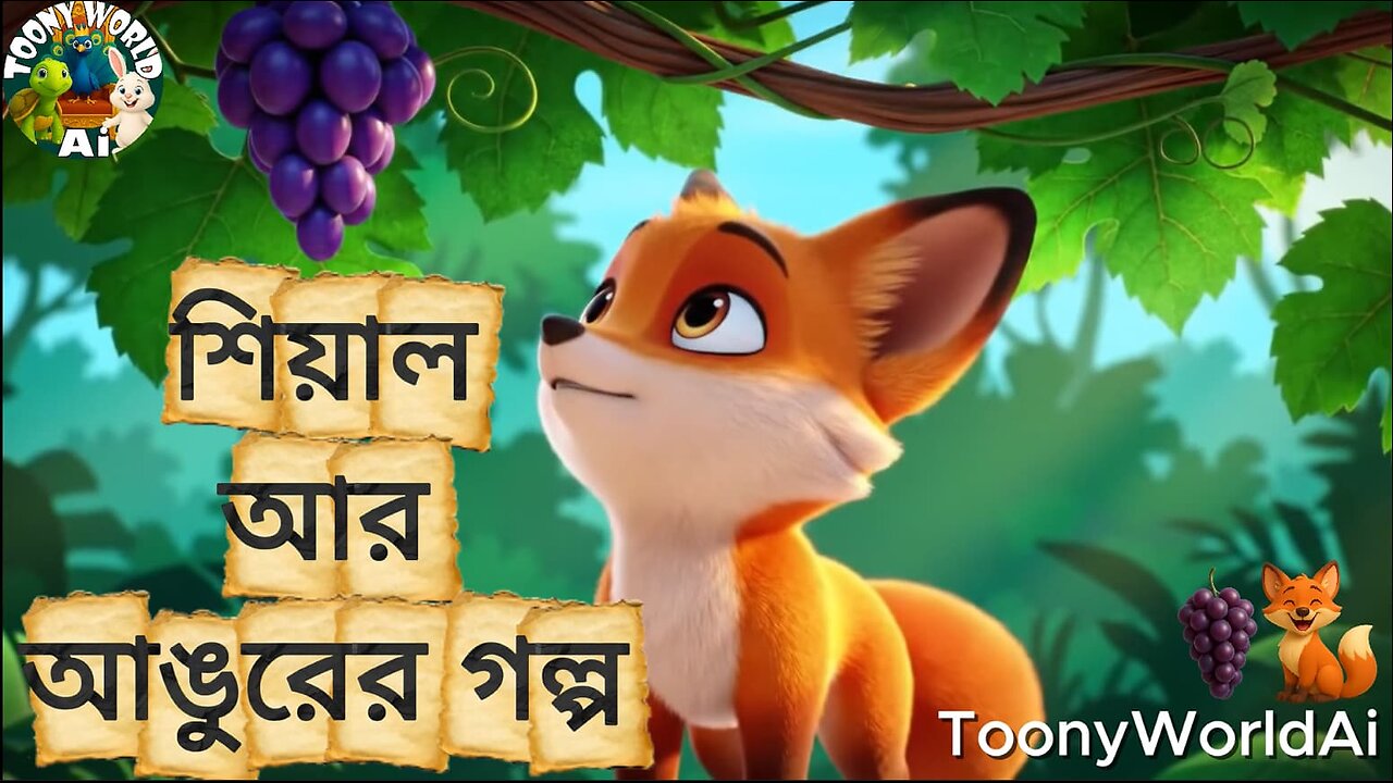 🦊 শিয়াল আর আঙুরের গল্প | The Fox and the Grapes | Bedtime Story Cartoon | ToonyWorldAi