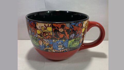 Marvel Comics Red & Black Ceramic Classic Super Heroes Oversized 24oz Coffee Mug