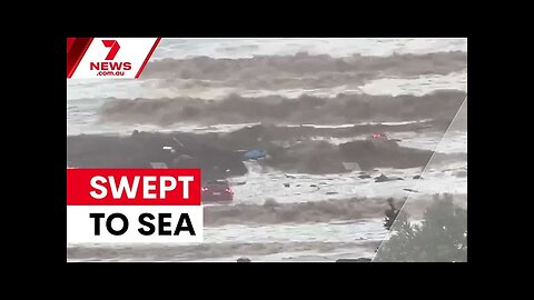 Cars swept to sea in Great Ocean Road floods 7NEWS