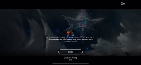 Standard ranked match in Magic The Gathering Arena.