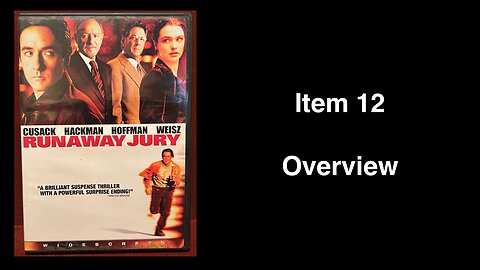 Item 12: Runaway Jury 2003 DVD Widescreen Edition 2004