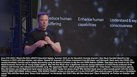 Elon Musk | Neuralink Update | "Our First Product Is Called Telepathy...Our Next Product Is Blindsight Which Will Enable Those Who Have Total Loss of Vision to Be Able to See Again." - 6/27/2025 + Rev 16:12-14