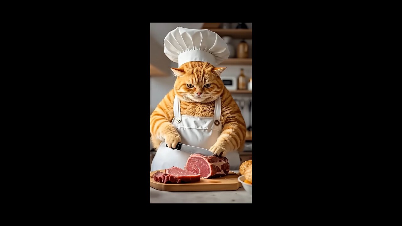 Chef Cat in Action – Master Butcher Mode Activated! 🐱🔪