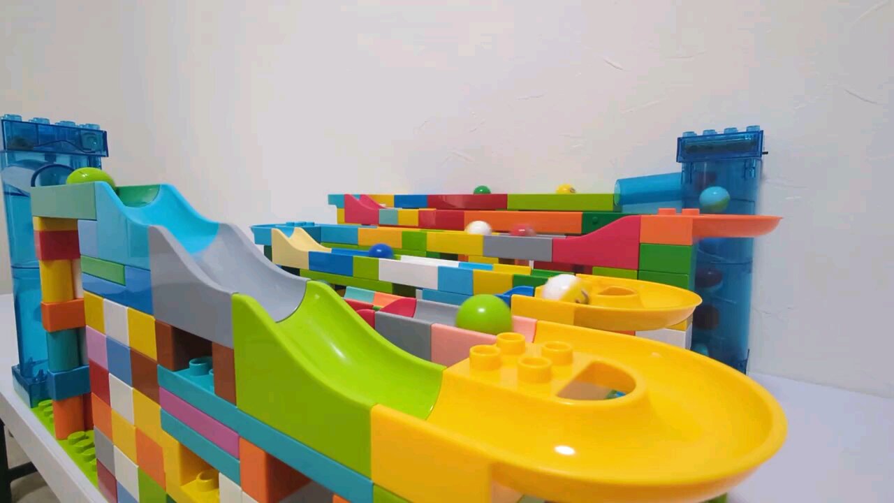 Marble Run ASMR Race ☆ HABA Slope & Dump Truck Excavator Ambulance Forklift Garbage Truck Tractors