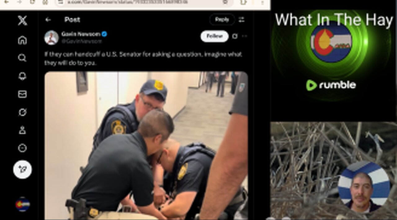 SENATOR HANDCUFFED: NEWSOM RESPONDS