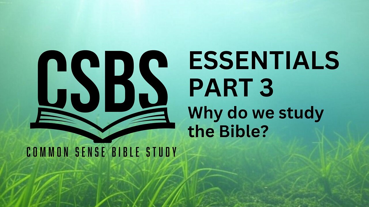 Bible Study Essentials part 3: Why study the Bible?