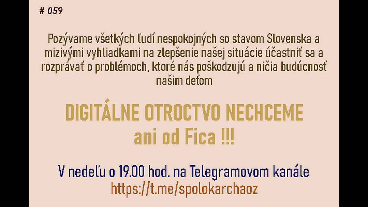 Spolok Archa, o.z. - 19.10.2025 - živá diskusia v Telegrame