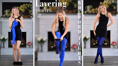 Layering Tights For A DEEP Blue Affect | Should Black Tights Be Layered Over Blue Ones?
