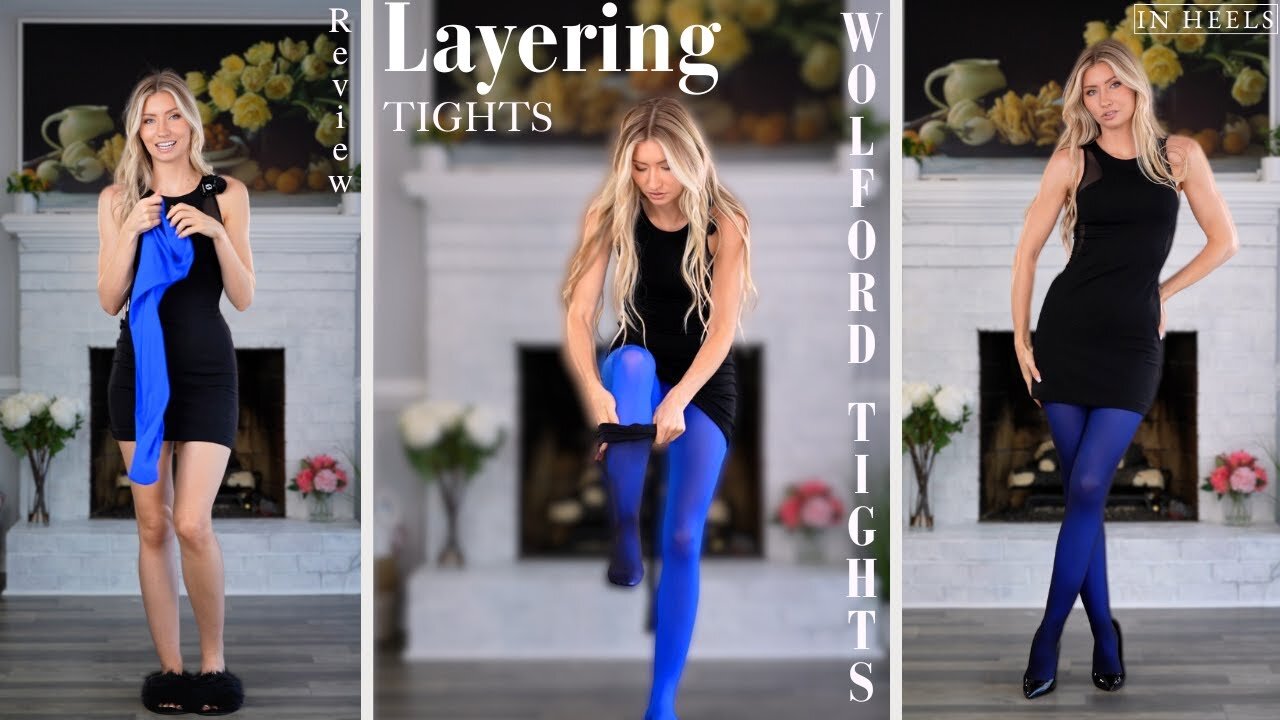 Layering Tights For A DEEP Blue Affect | Should Black Tights Be Layered Over Blue Ones?