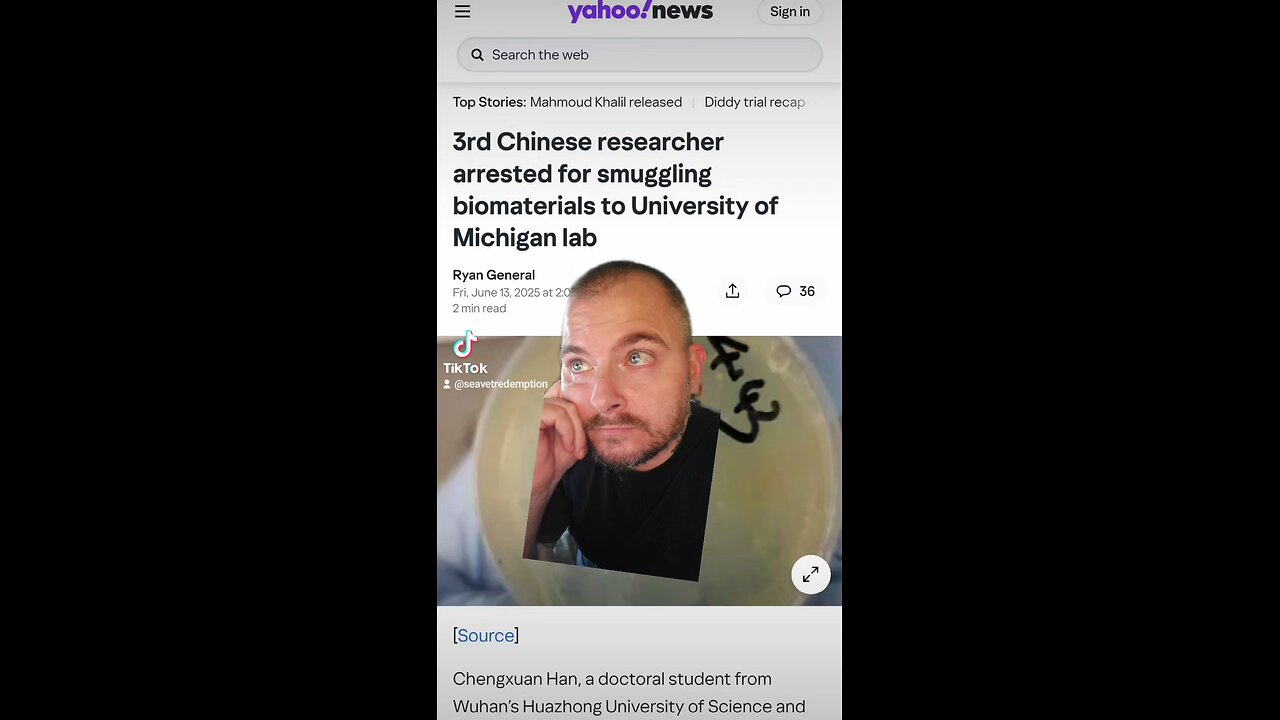 ANOTHER Chinese Student Sending Biomaterials to China