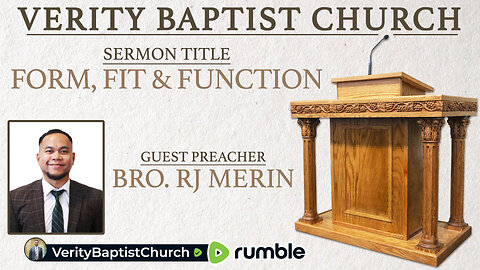 Form, Fit & Function | Bro. RJ Merin