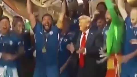US President|| Donald Trump joined Chelsea on stage for the Club World Cup trophy lift