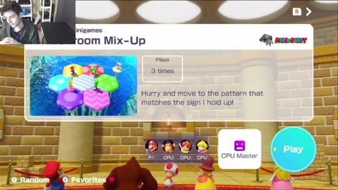 Mario Party Superstars Mushroom Mix-Up Minigame Gameplay Session #2 - Mario VS Peach On Master Level