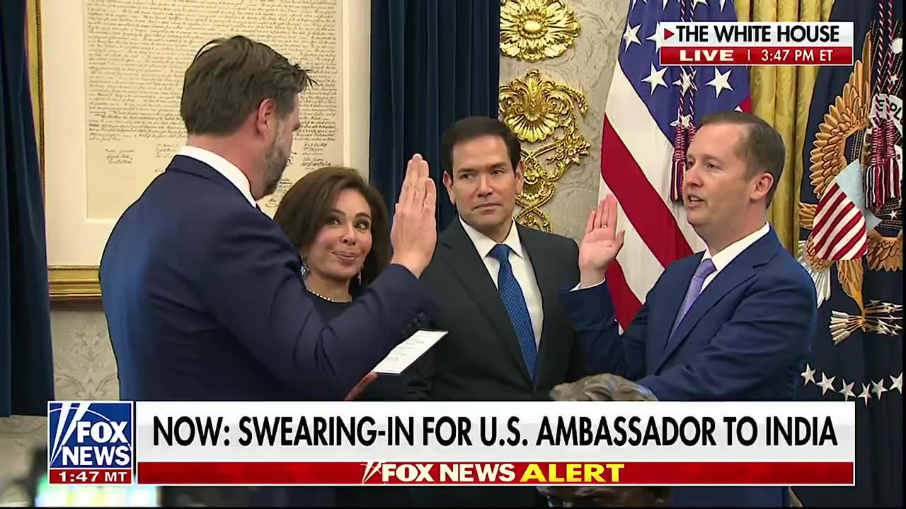 Sergio Gor is SWORN in as Ambassador to India by Vice Presdient JD Vance.