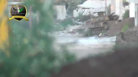 Syrian War 1x Shilka hit by RPG in Enkhl, Daraa 2013.06.15