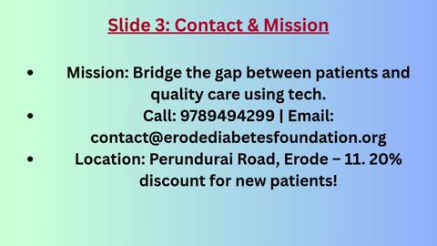 Secure Video Consults from Erode Diabetes Foundation