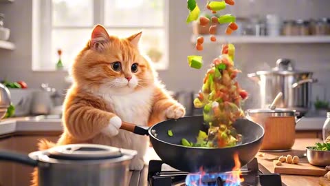 Lovely cats and squirrels#cat #catcookingfood #cute #funny
