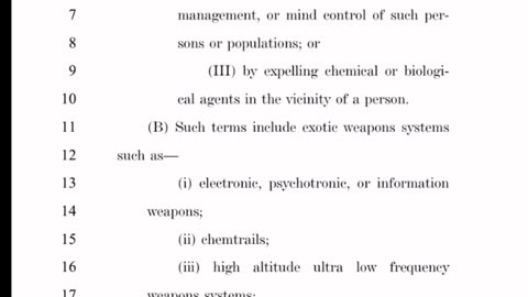 2001 HR2977 referred to CHEMTRAILS as an exotic weapon…Also referred to much more like weather control