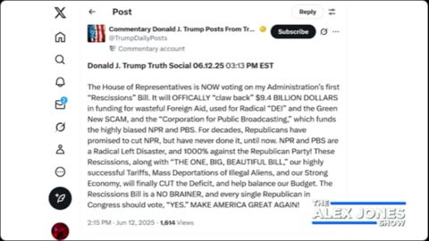 The Alex Jones Show THURSDAY LIVE SHOW STREAM 6/12/25
