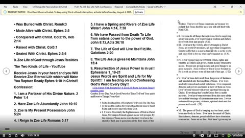 9 ZOE LIFE IN CHRIST CONFESSIONS!!