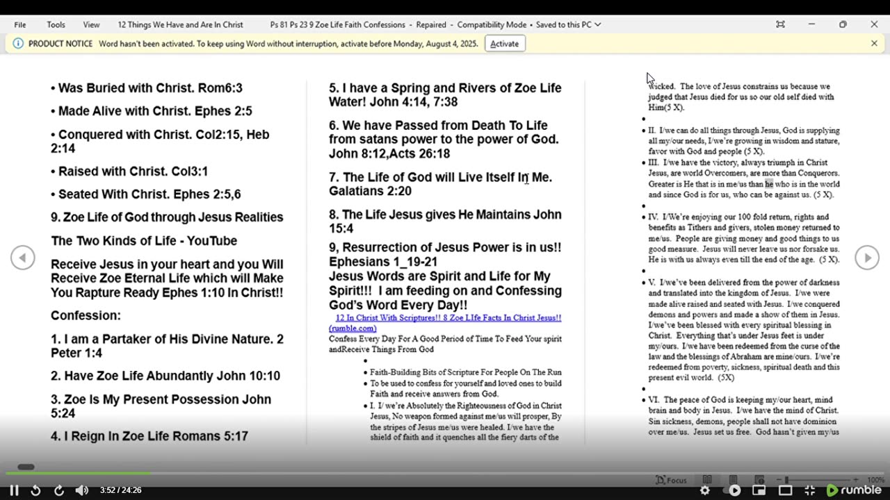 9 ZOE LIFE IN CHRIST CONFESSIONS!!
