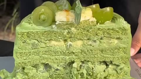 Matcha Cake with Green Grapes | Unique & Aesthetic Dessert Recipe✨💫