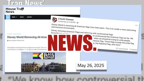 Fact Check: Disney World Did NOT Announce Replacing American Flags With BLM, Pride, Palestine Flags