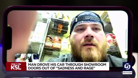 Man drove his car through showroom doors out of 'sadness and rage'