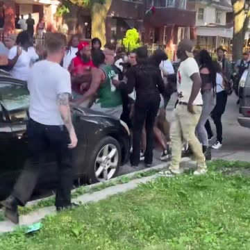 A major fight erupted between police and residents Chicago’s West Side yesterday