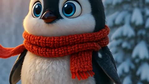 Baby Penguin On The Mountain