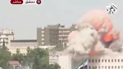 The moment the Syrian General Staff building was bombed