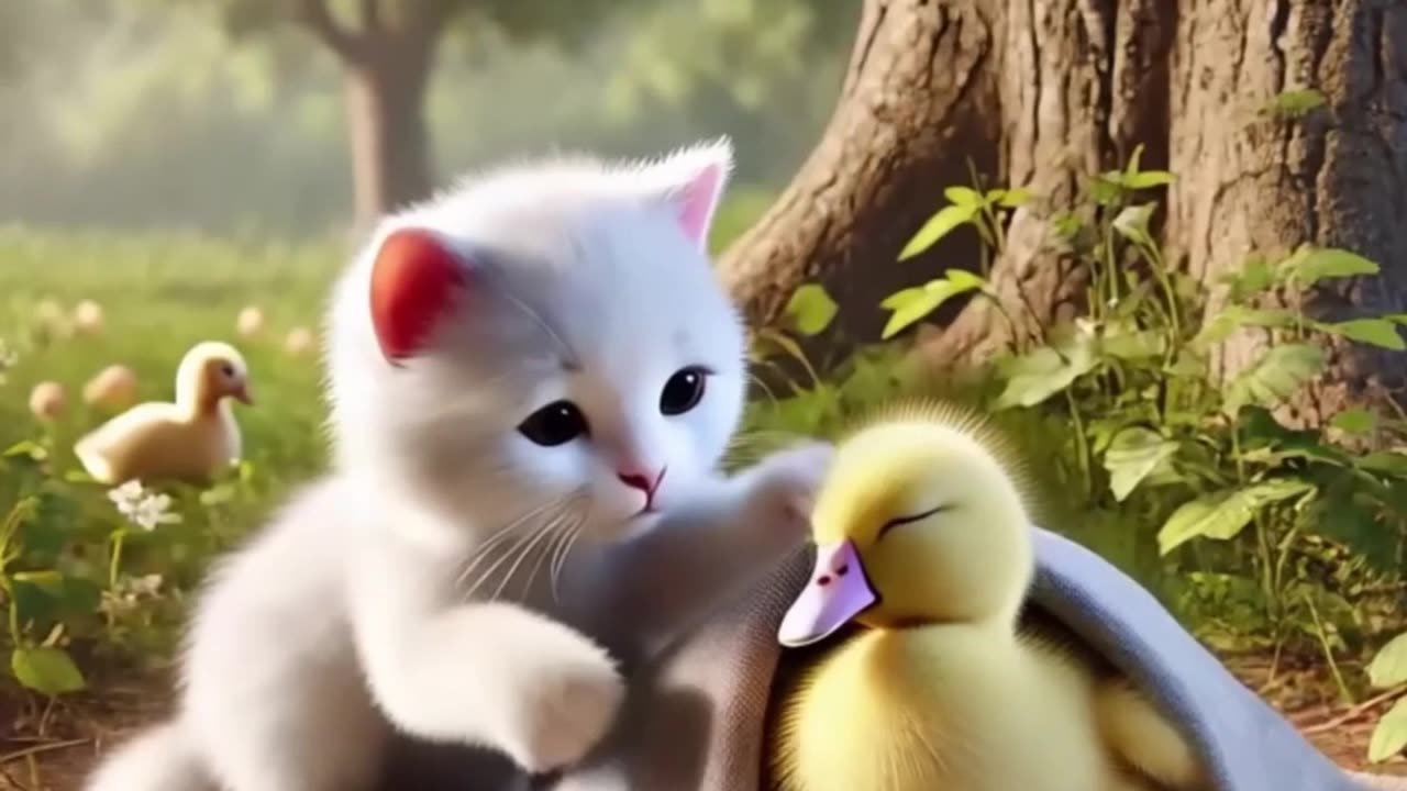 cat make duck as a friend