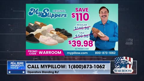 Save 110$ On The Original MySlippers At MyPillow.com/warroom