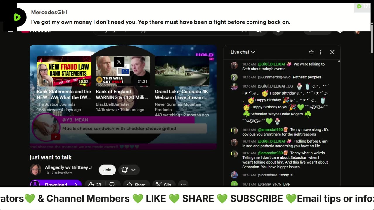 AWBJ SEEMS UNBOTHERED TRISHA TALKS LIVE RECORDING YOUTUBE : 07TH DEC 2025