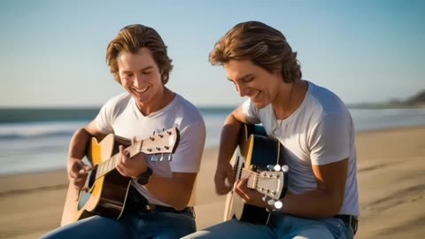 DAVID CASSIDY & BOBBY SHERMAN HANGING OUT ON THE BEACH