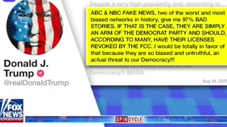 President Trump demanding that the FCC strip ABC & NBC of their broadcasting licenses.