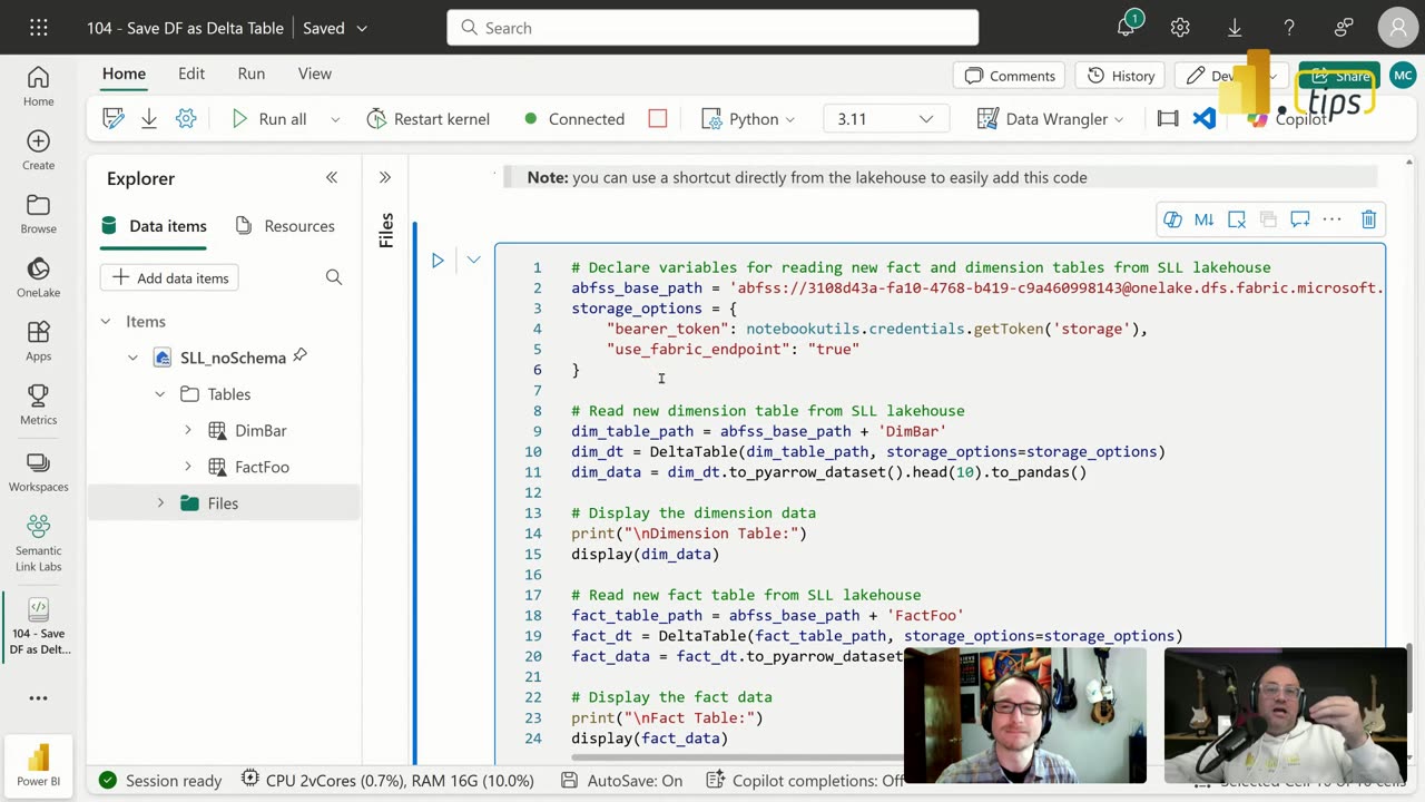 Create Delta Tables in Semantic Link Labs - Quick Tips