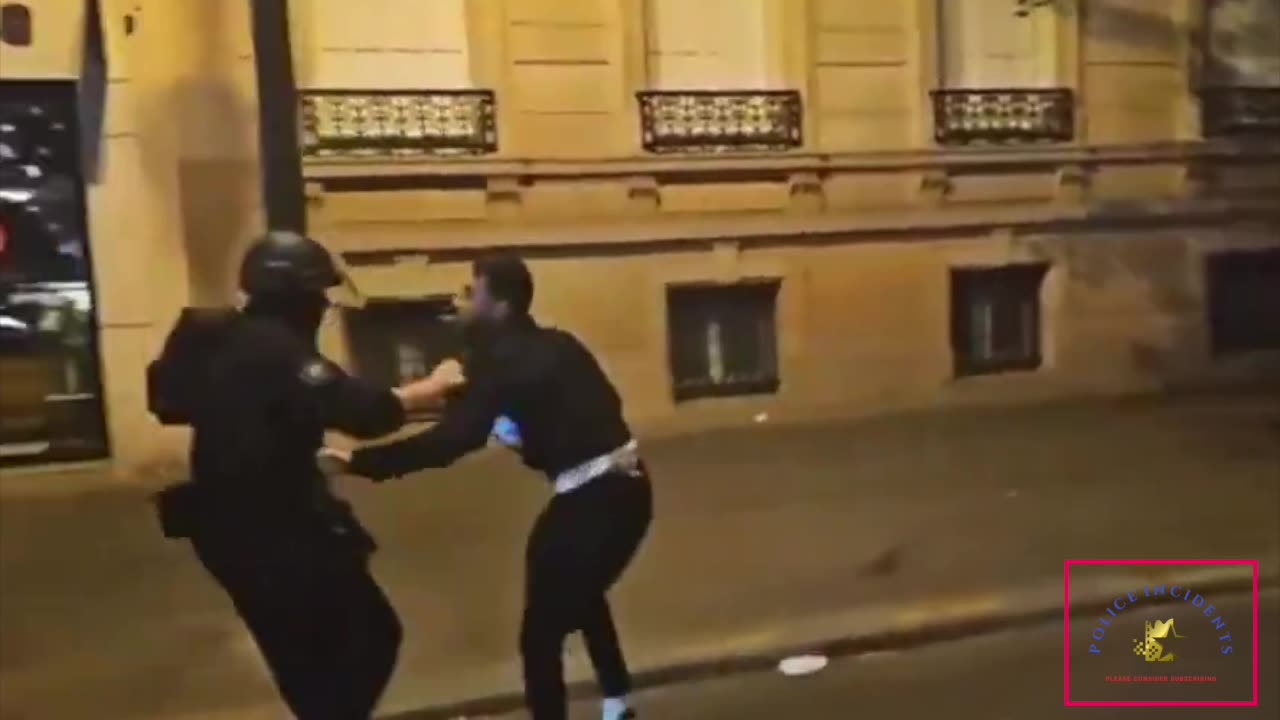 French Police Response to Soccer-Related Violence and Looting