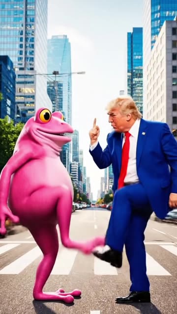 UNBELIEVABLE! Pink Frog and Trump Face-Off in Epic Street Dance Battle! 🐸🕺