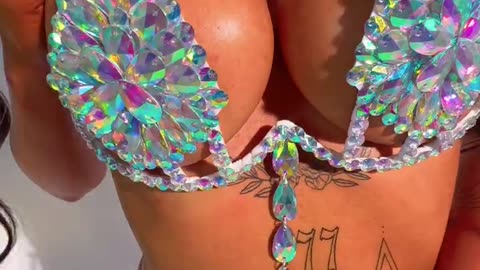 Wearing a very special bikini