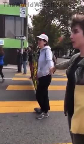 Guy going to work loses it when activists block roadway