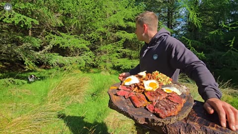 JUICY Steak with CRISPY Fries Cooked in Nature 🔥