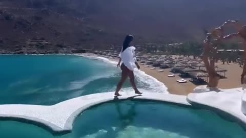 Tight White beauty in the beach beauty