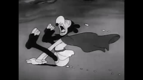 1934 Oswald The Lucky Rabbit: KING'S UP Butt Kick scene