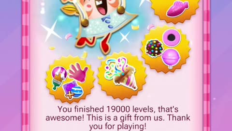 19000 levels completed in Candy crush saga game