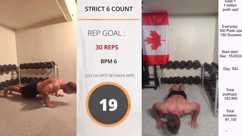 Everyday 300 push ups and 150 Burpees!