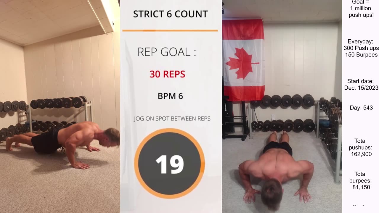 Everyday 300 push ups and 150 Burpees!