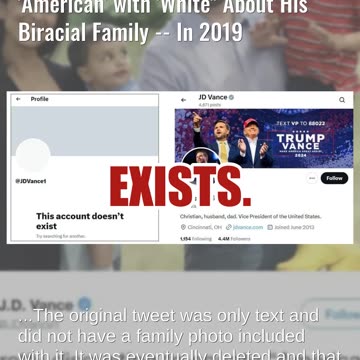 Fact Check: JD Vance DID Post 'It's Pretty Disgusting To Equate 'American' with 'White'' -- In 2019