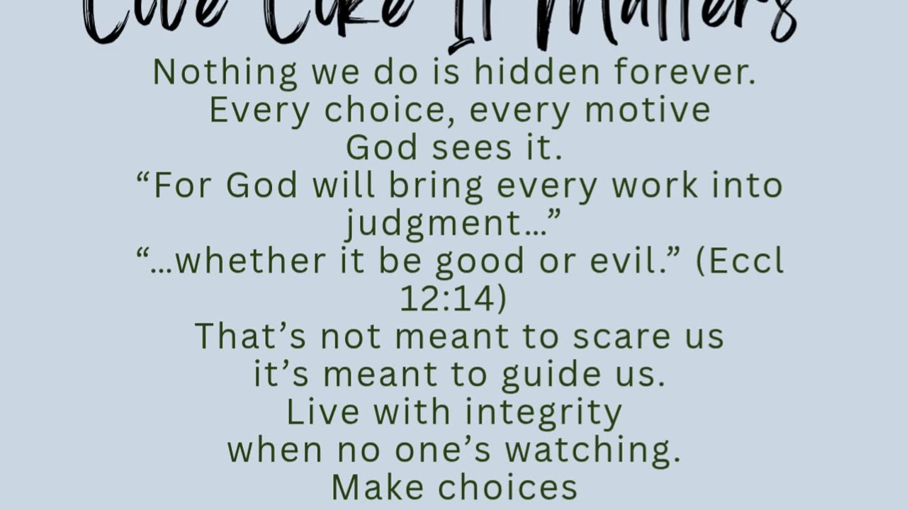 Live Like It Matters